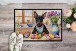 NEW Decorating Easter Manchester Terrier Doormat Front Door Mat Indoor Outdoor Rugs for Entryway, Non Slip Washable Low Pile, 18H X 27W