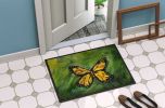 NEW Monarch Glover Fly Butterfly Doormat Front Door Mat Indoor Outdoor Rugs for Entryway, Non Slip Washable Low Pile, 18H X 27W