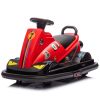 12V Kids Ride On Motor Bumper Car,integrating system,Rotate 360 degrees in place,Collision triggers sound effects and lights