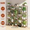 Plant stand indoor outdoor, 17 tier large tall plant stand for indoor plants multiple, wooden plant stand table for living room garden patio window