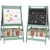 Art Easel with Paper Roll, Blackboard, Whiteboard, Storage, Green