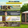 VEVOR Camping Gazebo Screen Tent, 12*12ft, 6 Sided Pop-up Canopy Shelter Tent with Mesh Windows, Portable Carry Bag, Stakes
