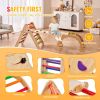VEVOR Pikler Triangle Set, 5 in 1 Toddler Climbing Toys Indoor Playground, Ramp, and Arch, Montessori Climbing Set with Triangle