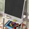 Easel for Kids, Art Easel w/ Paper Roll, Double Sided Whiteboard Gray