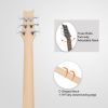 [Do Not Sell on Amazon]Glarry 44 Inch GIB 6 String H-H Pickup Laurel Wood Fingerboard Electric Bass Guitar with Bag and other Accessories White