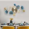 32.7" Light Luxury Creative 3D Metal Ginkgo Leaves Artistic Wall Clock Home Decor Art