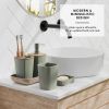 Bathroom Set - Sage Green Bathroom Accessories Set, 6PC Bathroom Accessory Set, Bathroom Sets with Bathroom Rugs, Toilet Brush