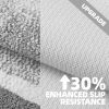 Soft Absorbent Bathroom Mat and Bath Mat, Premium Microfiber Shag Bath Rug Machine Washable (16"x24",Grey and White)