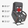 Power Lift Recliner Chair for Elderly, Recliner chair with Massage & Heat, Electric Leather Lift Recliner Chair for Living Room with Side Pocket