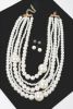 Multi Pearl Layered Necklace W/earring