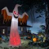 12FT Giant Inflatable Halloween Ghost with 4 LED Lights & Flashing Red Eyes, Outdoor Yard Garden Lawn Patio Decoration