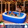 Inflatable Pools Kiddie Pool, 71" x 47" x 24" Indoor Rectangle Swimming Pool for Kids, Toddlers, Infant, 3 Layers