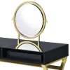 Coleen Black & Gold Finish Vanity Desk W/Mirror & Jewelry Tray