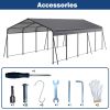 Metal Carport 13 ×26.5 FT Heavy Duty with Galvanized Steel Roof, Metal Garage Canopy with Galvanized Steel Roof & Frame