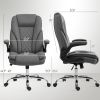HOMCOM Executive Office Chair, Desk Chair with Flip-up Armrest, Diamond Fabric Computer Chair for Home Office, Charcoal Gray