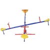 Outsunny Kids Seesaw Swivel Teeter Totter with 360° Spinning, 4 Seater Seesaw Outdoor Playground Equipment for Backyard