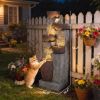 Outdoor Water Fountain with 5-Tier Crock Design, 51.2" Tall Cascading Waterfall Garden Fountain with LED Lights
