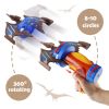 Rocket Launcher Airplane Toy with Dinosaur Targets Foam Pterosaur Shooting Games for Outdoor Kids Toys 5 6 7 8 Year Old Boy Catapult Plane Toy Christm