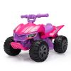 Kids Ride-on ATV, 6V Battery Powered Electric Quad Car with Music, LED Lights and Spray Device, 4 Wheeled Ride-on Toy for Toddlers Age 3-5, Rose Red