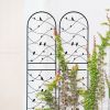 4 Pack Metal Garden Trellis 71" x 19.7" Rustproof Trellis for Climbing Plants Outdoor Flower Support Bird Deco Black