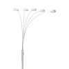 84" Tall Metal Floor Lamp with White finish and 5 adjustable Arch Arms