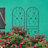 2 Pack Metal Garden Trellis 71" x 19.7" Rustproof Trellis for Climbing Plants Outdoor Flower Support Butterfly Deco Black