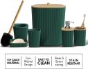 Bathroom Set - Hunter Green Bathroom Accessories Set, 6PC Bathroom Accessory Set, Bathroom Sets with Bathroom Rugs, Toilet Brush
