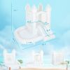 Inflatable Bounce House, 3-in-1 White Castle Bouncy House with Slide, Ball Pit and 370W Blower for Kids Ages 3-8, White
