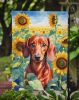Dachshund in Sunflowers Garden Flag Mailbox Flag Decorative Yard Flag Banner Outside Patio Artwork Yard Flower Beds, Garden Size, Multicolor