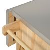 Outdoor Kitchen Island Fir Wood Kitchen Island with Stainless Steel Top, Ample Storage Space, Towel and Spice Racks and a Bottle Opener for Outdoor