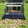 Push Lawn Sweeper, 26-inch Leaf & Grass Collector, Strong Rubber Wheels & Heavy Duty Thickened Steel