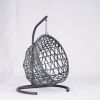 Cat Swing Bed with Stand & Cushion, Cat Egg Chair with Rattan Wicker Appearance, Indoor Hanging Swinging Cat Bed for Cats, Small Dogs