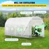 VEVOR Walk-in Tunnel Greenhouse, 15 x 6.5 x 7 ft Portable Plant Hot House w/ Galvanized Steel Hoops, 1 Top Beam, Diagonal Poles