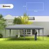 Outsunny 10x20 Pop Up Canopy, Gray, Durable Outdoor Event & BBQ Tent