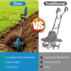 Cordless Tiller Cultivator,800W Electric Cordless Tiller Cultivator, 21V Battery Powered Soil Tiller with 6.69" Depth 8.66" Width