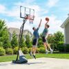 Portable Basketball Hoop Outdoor, 8-10ft Adjustable Basketball Goal, 47 Inch Shatterproof Backboard, Hand-Crank Lift