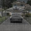 Metal Carport 13 ×26.5 FT Heavy Duty with Galvanized Steel Roof, Metal Garage Canopy with Galvanized Steel Roof & Frame