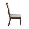 Traditional Dining Side Chairs Set of 2pc, Cherry Finish Wooden Beige Upholstered Seat Formal Chairs Dinng Room Furniture
