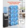Water Jug Holder, 5 Tiers Double Rows 3 and 5 Gallon Water Bottle Holder for 10 Bottles, Heavy Duty Jug Rack Organizer with Handles, Easy Assembly