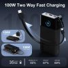 Nobis 222W Power Bank Portable Charger, 25000mAh Quick Powerbank with TFT Display & APP Control & Detachable Lanyard Type-C Cable