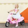 24V Electric 3-speed Kids Motorcycle with Rear Suspension and LED Lights for 8-12 Years Old: Pink