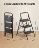 3 Step Ladder, Folding Step Stool with Wide Anti-Slip Pedal and Comfort Handgrip, Lightweight 600 lbs Capacity Portable Steel Ladder