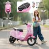 24V Electric 3-speed Kids Motorcycle with Rear Suspension and LED Lights for 8-12 Years Old: Pink