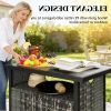 Storage cabinet, outdoor bar table, towel rack, gray