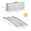 6ft Folding Wheelchair Ramp Portable Aluminum Easy Access Silver for Stairs Doorways