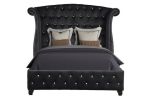 Sophia Full 5 Pc Upholstery Bedroom Set Made With Wood in Black