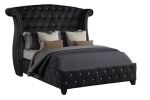 Sophia Full 5 Pc Upholstery Bedroom Set Made With Wood in Black