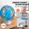 VEVOR Illuminated World Globe with Stand, 13 in/330.2 mm, Educational Earth Globe with Stable Heavy Metal Base HD Printed Map and LED Night Lighting