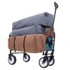 Collapsible Foldable Wagon Cart with strapping system Beach Wagon Utility Cart Utility Wagon Grocery Cart for for Camping Shopping Sports Gardeing Fis