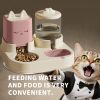 Automatic Pet Feeder with 2200mL (74oz) Water Fountain, 1800mL (60oz) Food Dispenser Combo,for Large Dogs & Multiple Cats